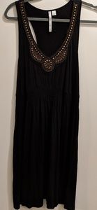Black Dress with Bronze Bead Detail